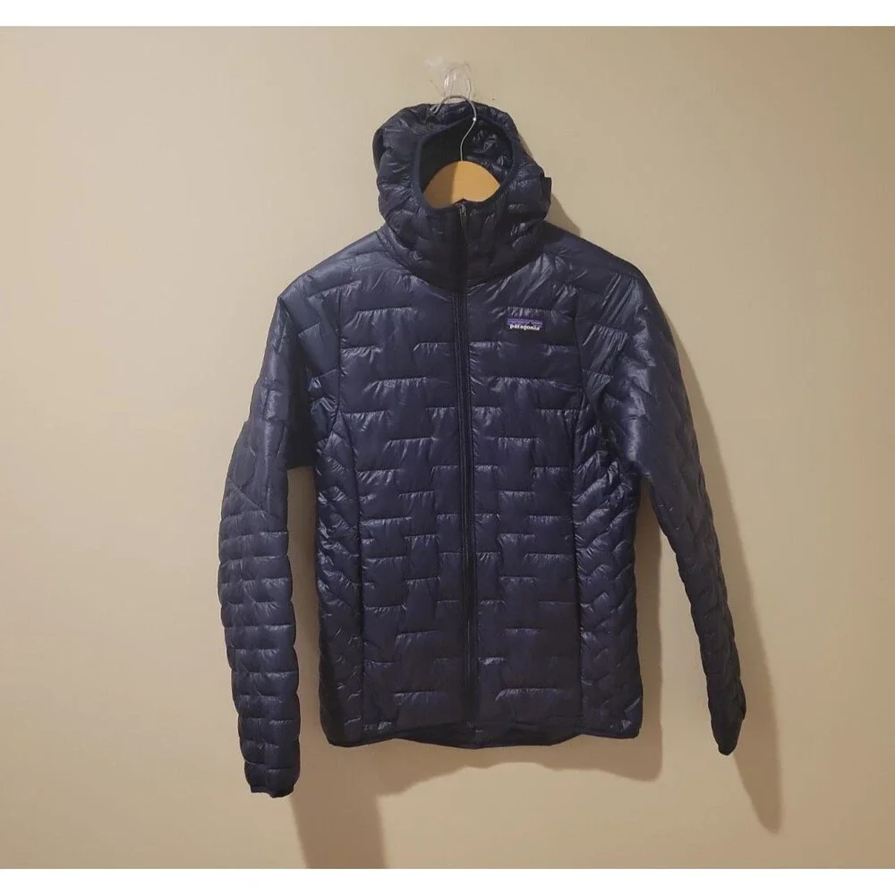 Patagonia Micro Puff Hooded Jacket Women's XS Navy Lightweight Insulated Outdoor - Picture 2 of 13